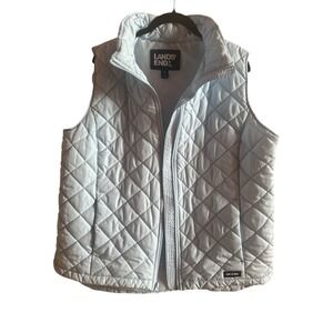 Land's End‎ Ice Blue Woman's Size X-Large Quilted  (18) Insulated  Vest Full Zip